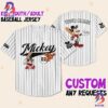 Personalize Mickey Baseball Fire Red White Baseball Jersey