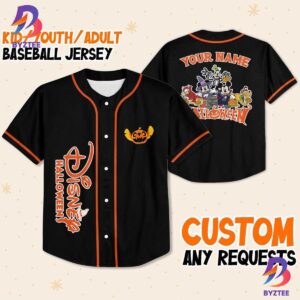 Personalize Mickey Mouse And Friends Halloween Baseball Jersey
