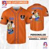 Personalize Mickey Mouse Happy Young White Blue Dark Baseball Jersey