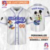 Personalize Mickey Mouse Play With Elephant White Gray Baseball Jersey