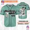 Personalize Mickey Mouse Space Flag Blue Green Black Baseball Jersey