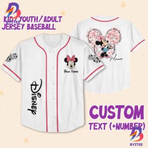 Personalize Minnie Music Custom Kids Baseball Jersey