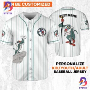 Personalize Princess Lion King Rafik White Mint Baseball Jersey