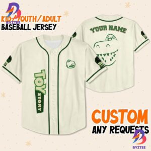Personalize Rex Toy Story Disney Baseball Jersey