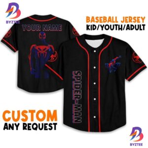 Personalize Spider Man Across The Spider Verse 2099 Fly Baseball Jersey