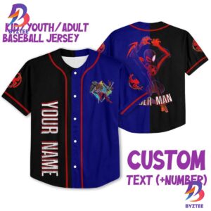 Personalize Spider Man Across The Spider Verse Disney Baseball Jersey
