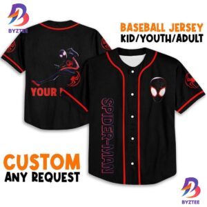 Personalize Spider Man Across The Spider Verse Jumping Baseball Jersey