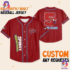 Personalize Spiderman Birthday Number Superhero Baseball Jersey