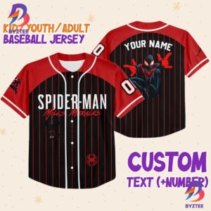 Personalize Spiderman Miles Morales Disney Baseball Jersey