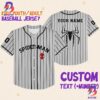 Personalize Spiderman Red Striped Black Disney Baseball Jersey