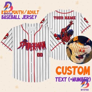 Personalize Spiderman Vintage Baseball Custom Disney Baseball Jersey