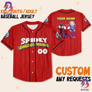 Personalize Spidey And His Amazing Friends Funny Spider Verse Baseball Jersey