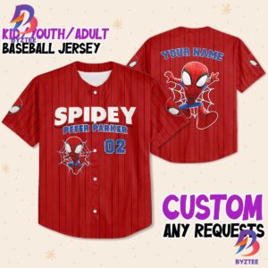 Personalize Spidey Peter Parker Red Black Custom Spider Verse Baseball Jersey