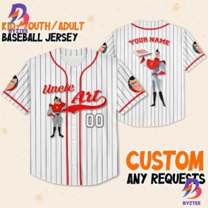 Personalize Uncle Art Robinson White Meet The Robinsons Baseball Jersey