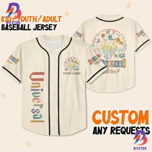 Personalize Universal Studio Vintage Characters Disney Baseball Jersey