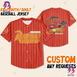 Personalize Vintage Lightning Mcqueen Pixar Cars Movie Baseball Jersey