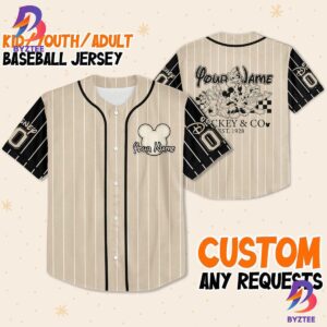Personalize Vintage Mickey Mouse And Co 1928 Custom Name Disney Baseball Jersey