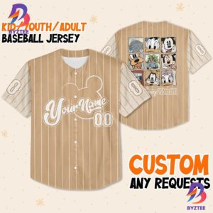 Personalize Vintage Walt Disney World Mickey Mouse Custom Baseball Jersey