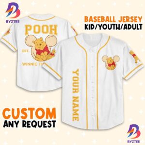 Personalize Winnie The Pooh Hundred Acre Woods Baseball Jersey