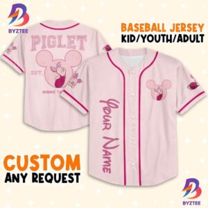 Personalize Winnie The Pooh Piglet Baseball Jersey