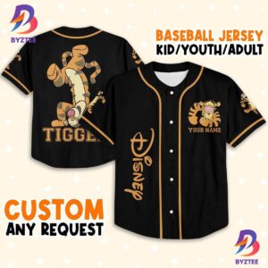 Personalize Winnie The Pooh Tigger Dancing Custom Baseball Jersey