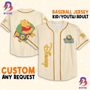Personalize Winnie The Pooh Very Happy Baseball Jersey