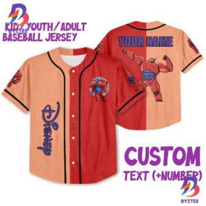 Personalized Big Hero 6 Baymax Strong Robot Baseball Jersey