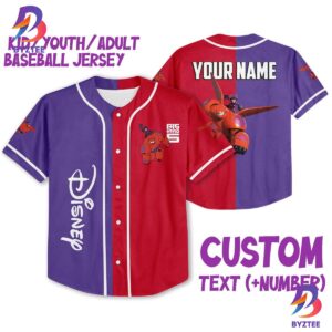 Personalized Disney Big Hero 6 Baymax And Hiro Custom Baseball Jersey