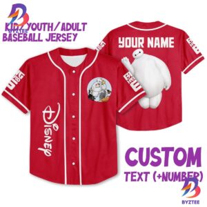 Personalized Disney Big Hero 6 Baymax Custom Baseball Jersey