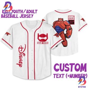 Personalized Disney Big Hero 6 Baymax In Armor Baseball Jersey