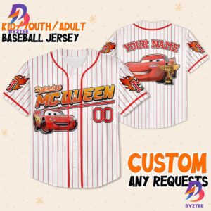 Personalized Disney Cars Lightning Mcqueen Baseball Jersey