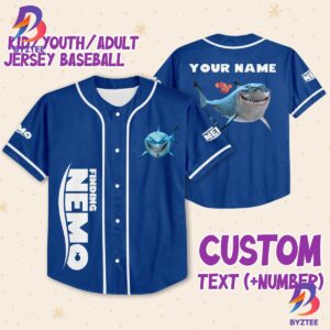 Personalized Disney Finding Nemo Dory And Bruce Baseball Jersey
