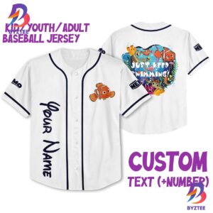 Personalized Disney Finding Nemo Swimming Baseball Jersey