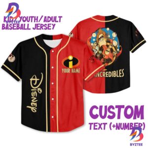 Personalized Disney The Incredibles Characters Awesome Baseball Jersey