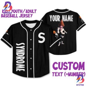 Personalized Disney The Incredibles Syndrome Baseball Jersey