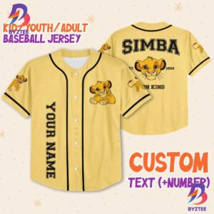 Personalized Disney The Lion King Vintage Simba Baseball Jersey