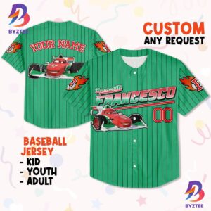 Personalized Francesco Redgreen Lightning Mcqueen Baseball Jersey