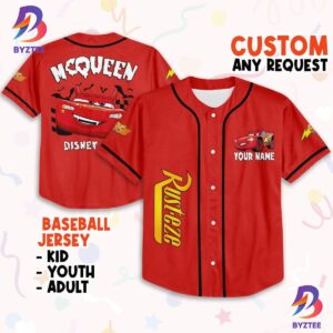 Personalized Halloween Cars Mcqueen Disney Cars Baseball Jersey
