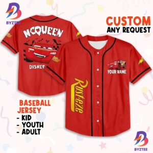 Personalized Halloween Cars Mcqueen Disney Cars Disney Baseball Jersey