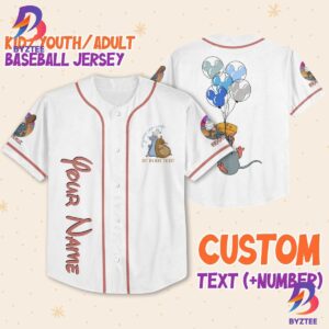 Personalized Ratatouille Remy Remy Little Chef Balloon Mickey Ears Baseball Jersey