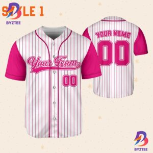 Personalized Team Name And Number Collection Pink Baseball Jersey