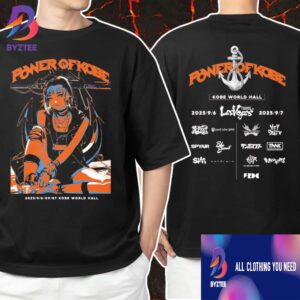 Power Of Kobe 2025 Event Tee Dates With Anime Manga Character Style Punk Rock Lineup Two Sided Unisex T-Shirt