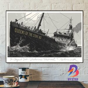 Queens Of The Stone Age QOTSA Portsmouth 2025 Gold Color Tonight Poster At Victorious Festival In UK On August 22 2025 Home Decor Poster Canvas