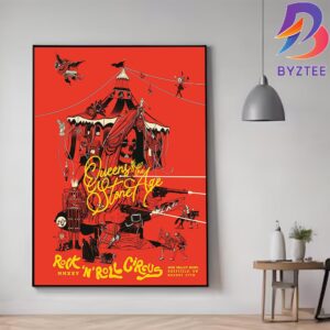 Queens Of The Stone Age QOTSA Sheffield 2025 The End Is Nero Rock N Roll Circus Poster At Don Valley Bowl In UK On August 27 2025 Home Decor Poster Canvas