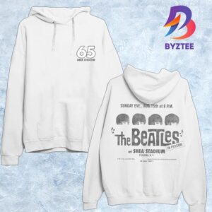 The Beatles 65 Shea Stadium 60th Anniversary August 15 1965-2025 Two Sided White Hoodie
