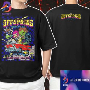The Offspring Concert Poster August 22 2025 Supercharged Worldwide In ’25 At Dos Equis Pavilion Dallas Texas Two Sided Unisex T-Shirt
