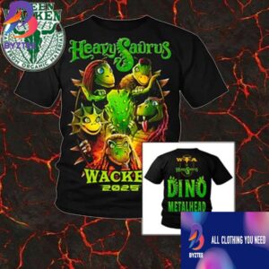 Wacken 2025 WOA Heavy Saurus Dino Metalhead Tee Fan Gifts Classic Two Sides T-Shirt