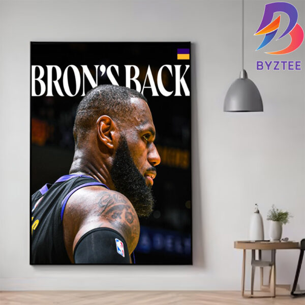 Los Angeles Lakers Lebron James Bron’s Back Canvas Poster