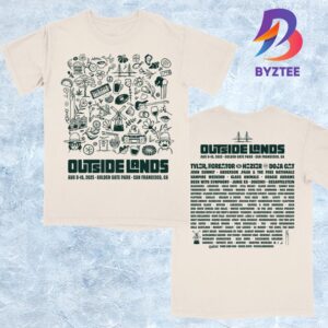 2025 Outside Lands Festival Official Merch Icon Event Tee At Golden Gate Park In San Francisco California On August 8-10 2025 Two Sided Shirt