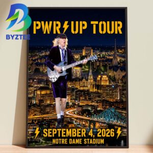 ACDC PWR Up Tour Notre Dame Stadium September 4th 2026 Home Decor Poster Canvas